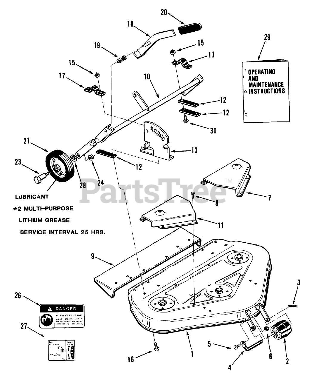 Toro 0548MS05 Toro 48" SideDischarge Mower Deck (1986) REAR
