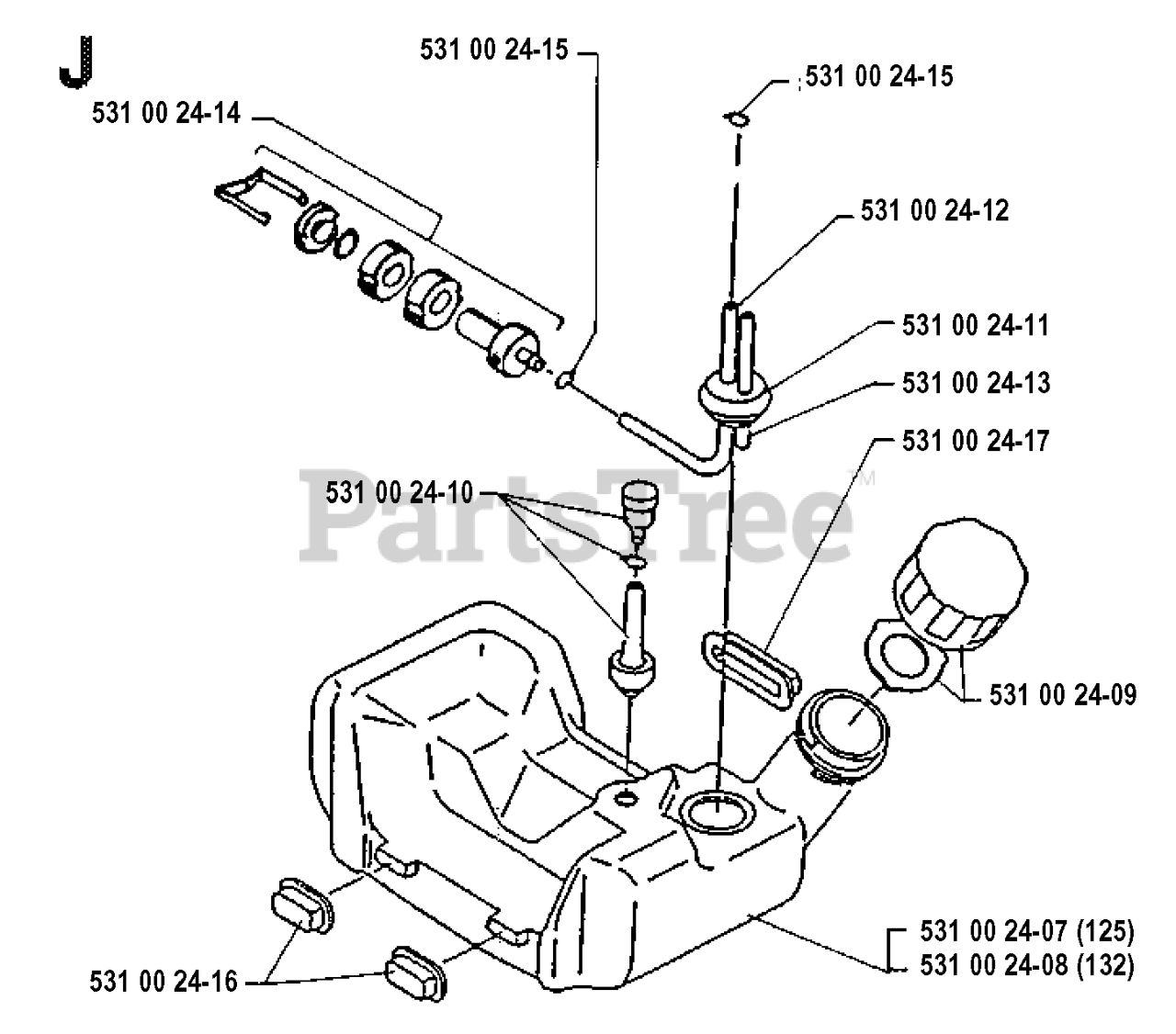 Husqvarna 125 R Husqvarna String Trimmer (Original) FUEL TANK Parts