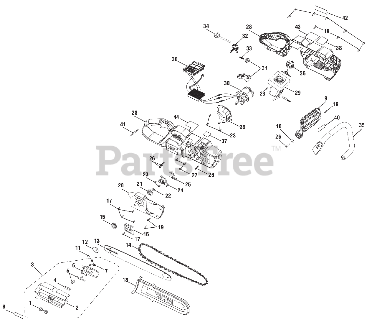 Ryobi Ry 40503 107507001 Ryobi 40v Chainsaw Rev 02 2019 05