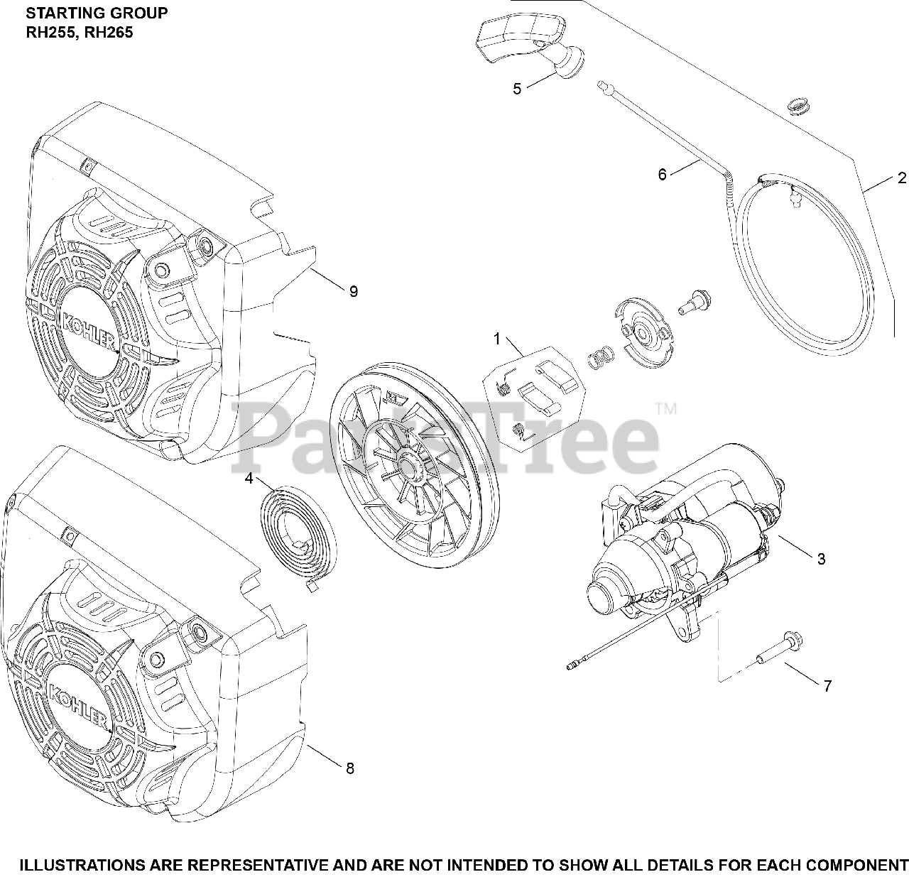 Kohler RH2650055 Kohler RH Series Engine, Basic Version, 6.5hp, 4