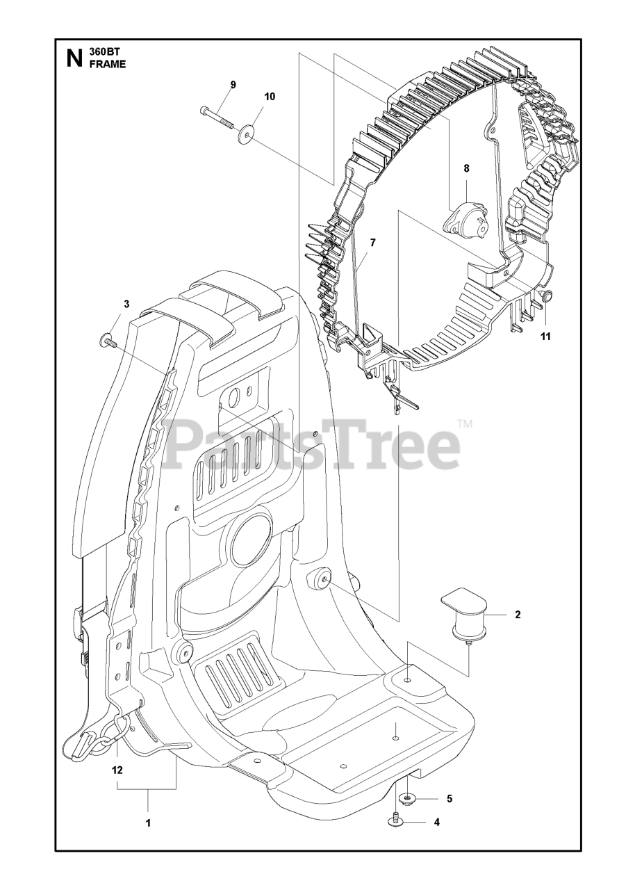 Husqvarna 360 BT Husqvarna Backpack Blower FRAME Parts Lookup with