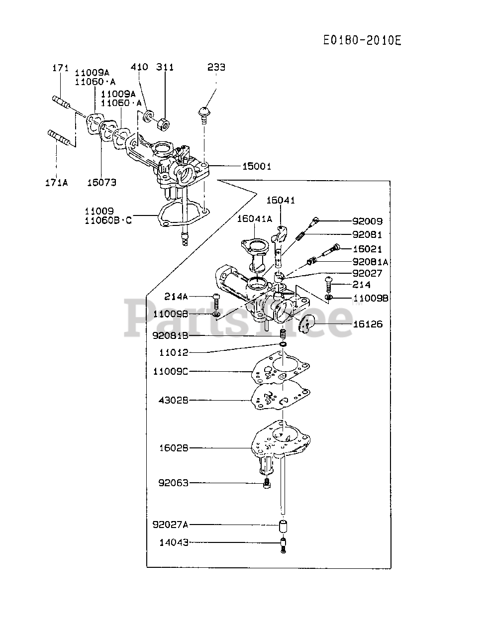 Kawasaki FA130D-CS15 - Kawasaki Engine CARBURETOR Parts Lookup Diagrams | PartsTree