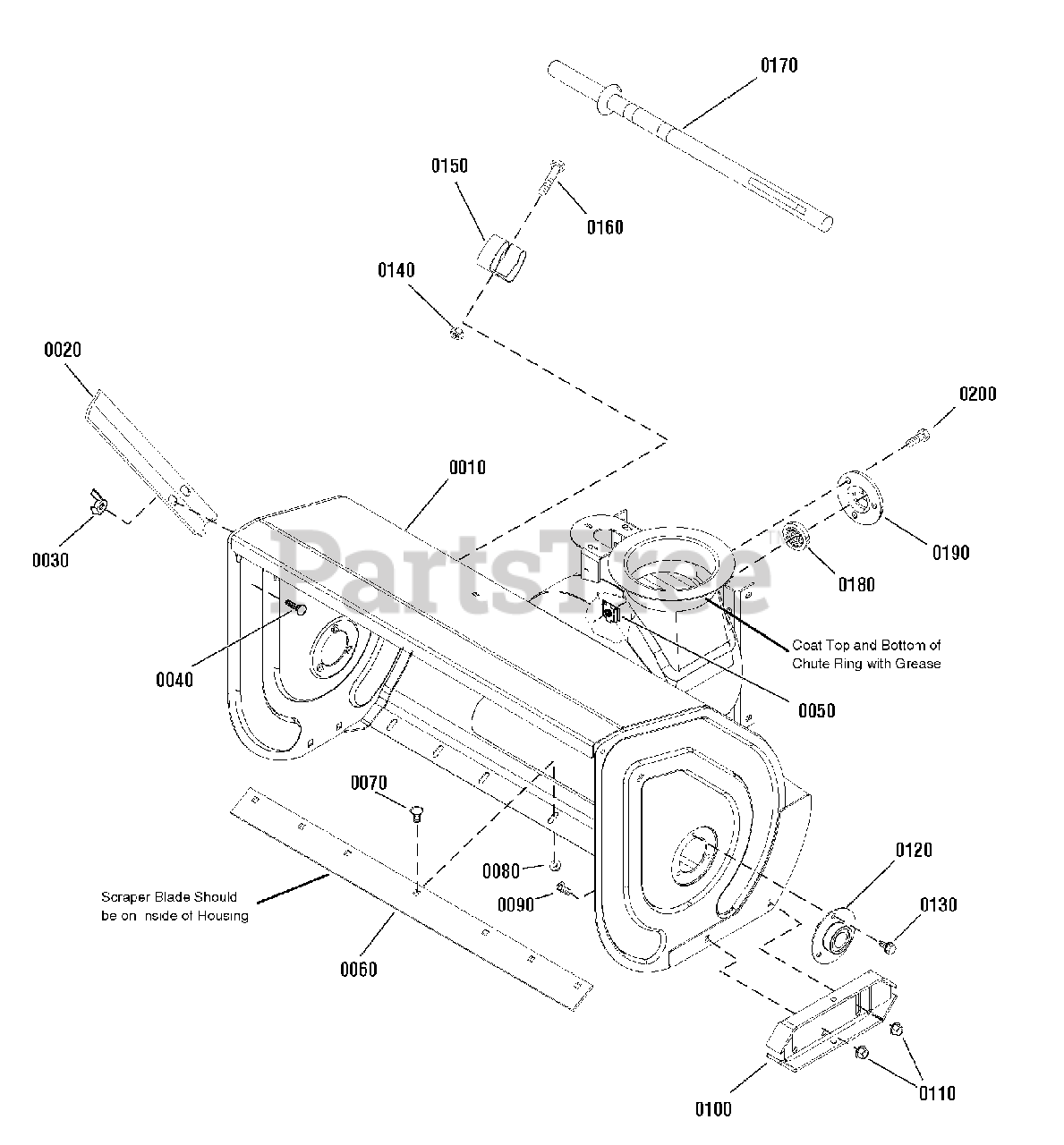 John Deere 1338PE (1695790) John Deere 38" Snow Thrower (2010) Auger
