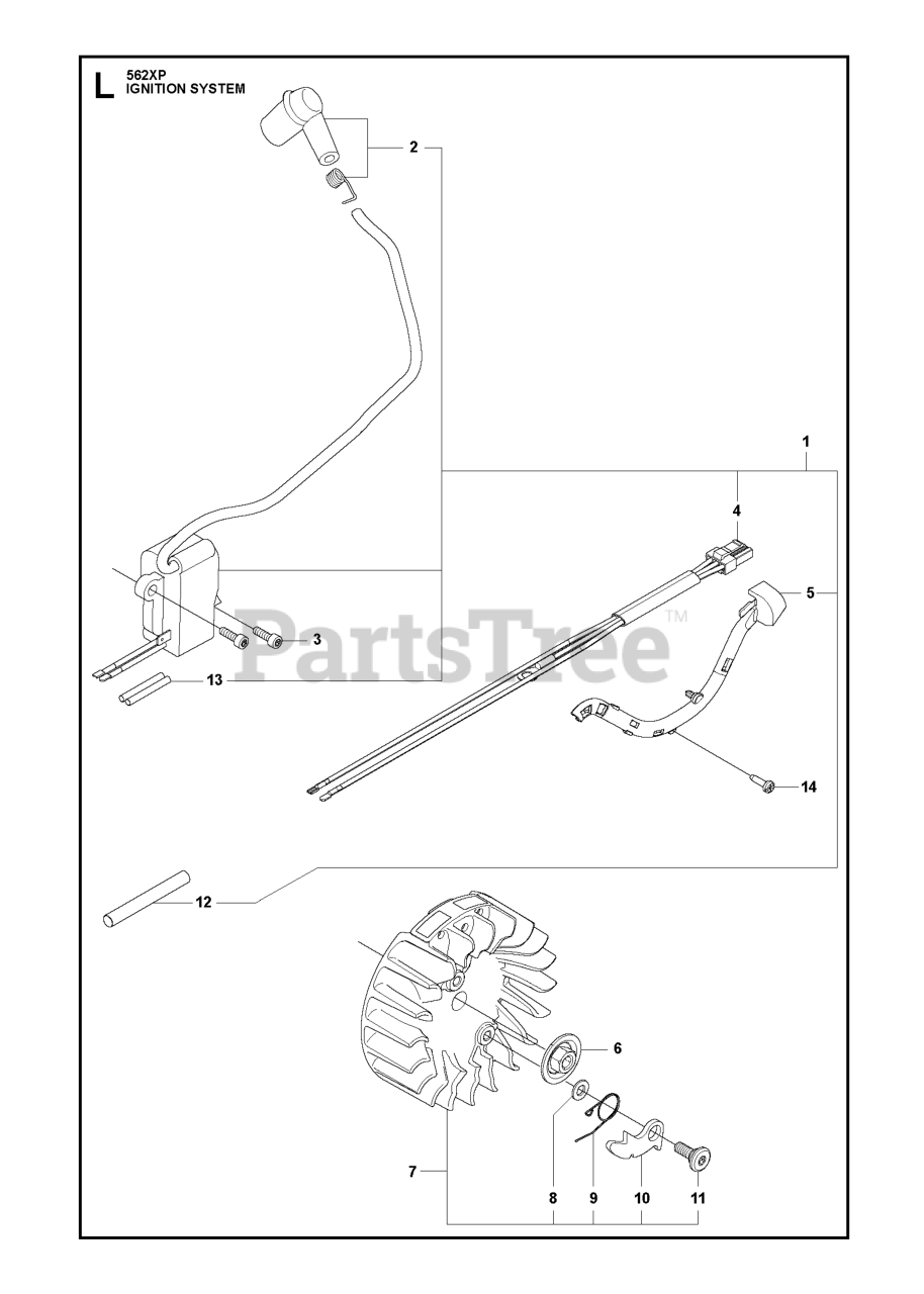 Husqvarna 562 XP/XPG Husqvarna Chainsaw IGNITION SYSTEM Parts Lookup