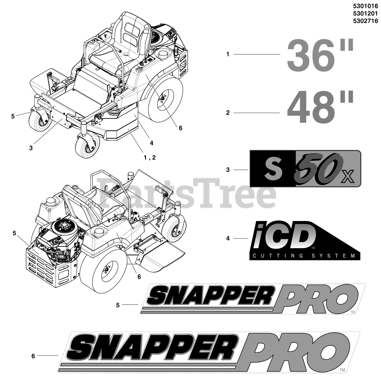 Snapper Pro S 50X (5900880) Snapper Pro S50X Series 36" ZeroTurn