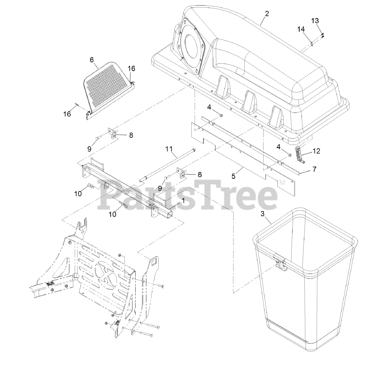 Exmark 1163001 Exmark Ultra Vac Bagger for Pioneer Mower (SN