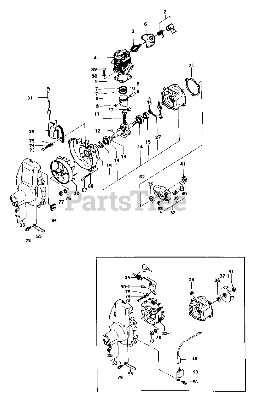 Tanaka TBC210 Tanaka Brush Cutter Engine Parts Lookup with Diagrams