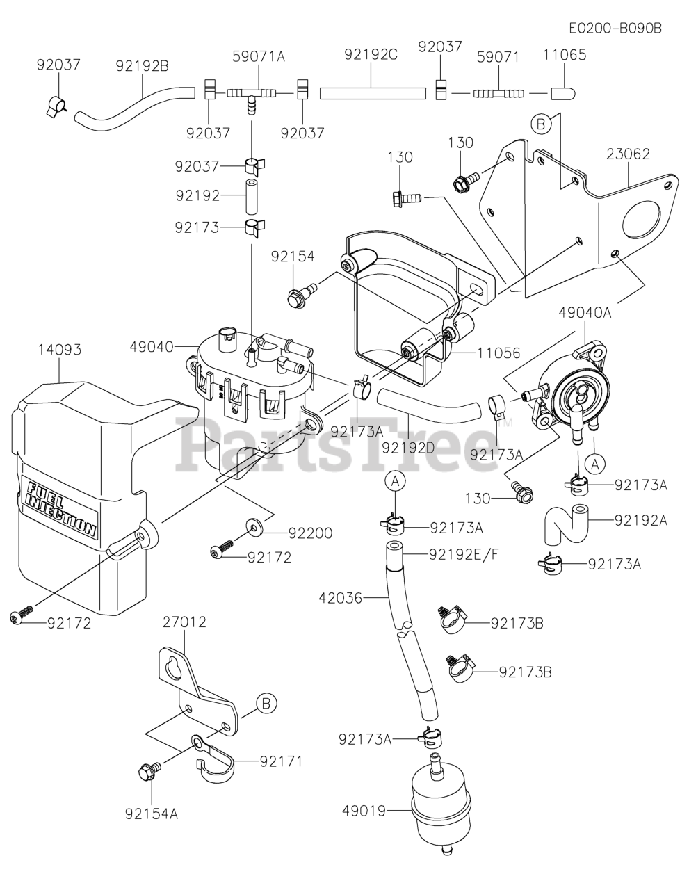 Kawasaki FX850VCS47 Kawasaki Engine FUELTANK/FUELVALVE Parts