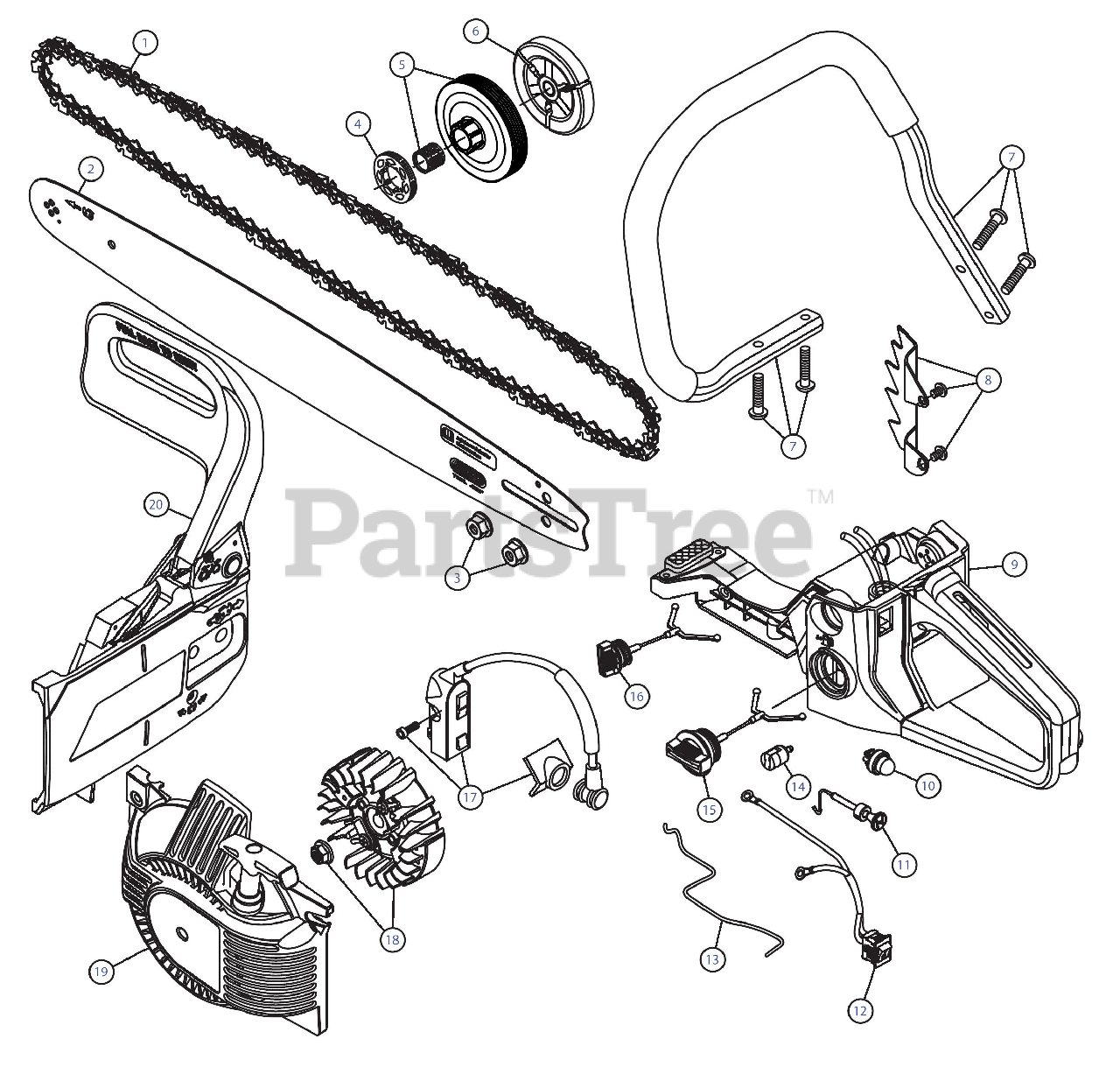 Craftsman 316.380160 41BY427S799 Craftsman Chainsaw Sears General Assembly Parts Lookup with Diagrams PartsTree