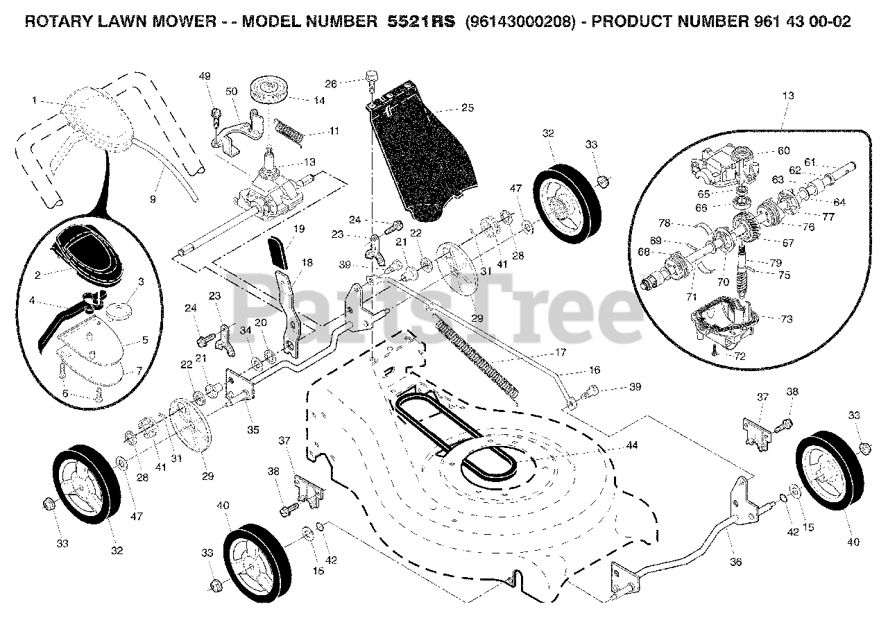 Husqvarna 5521 Rs 961430002 08 Husqvarna 21 Walk Behind Mower