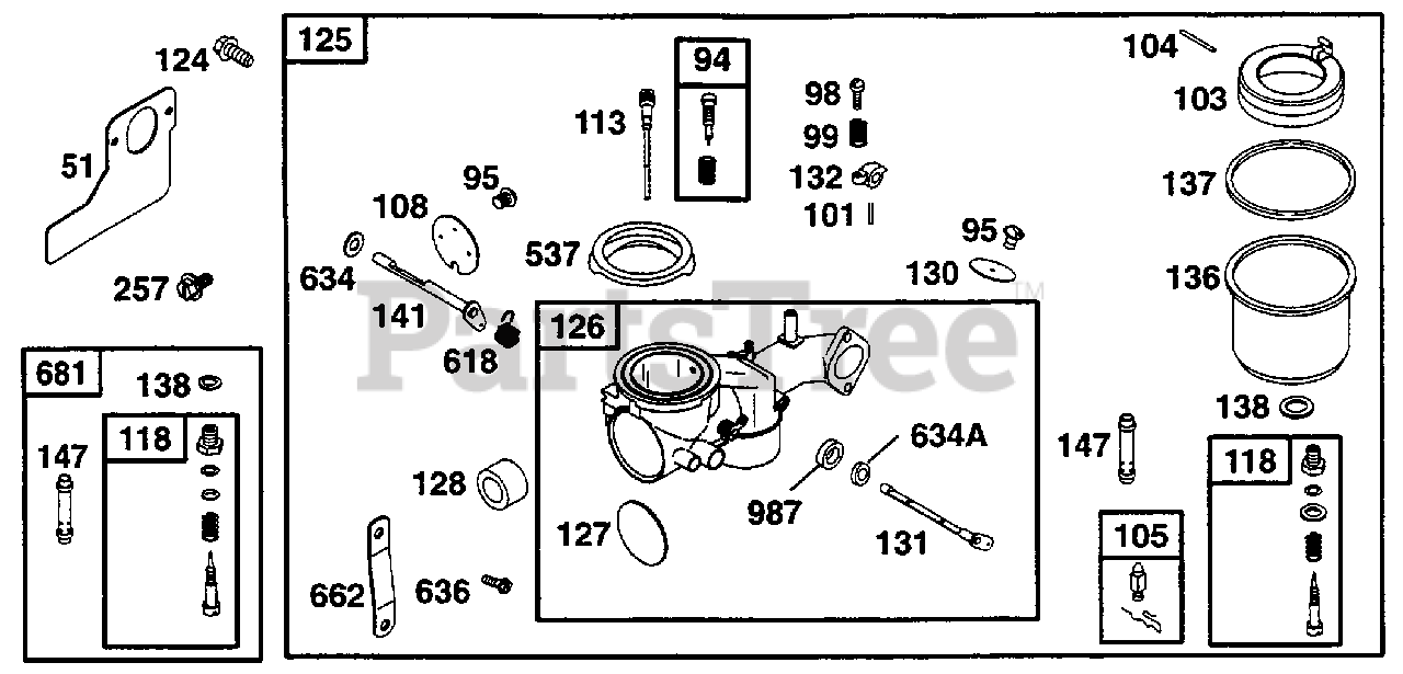 Carburatore Per Briggs &amp; Stratton 491031 490499 491026 281707 Motore Per Toro 30102 30103 30111 55600~p137118733