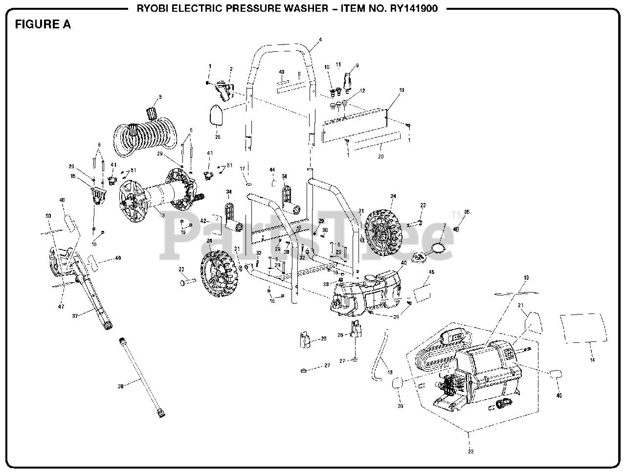 Ryobi RY 141900 (090079281) Ryobi Pressure Washer Figure A Parts