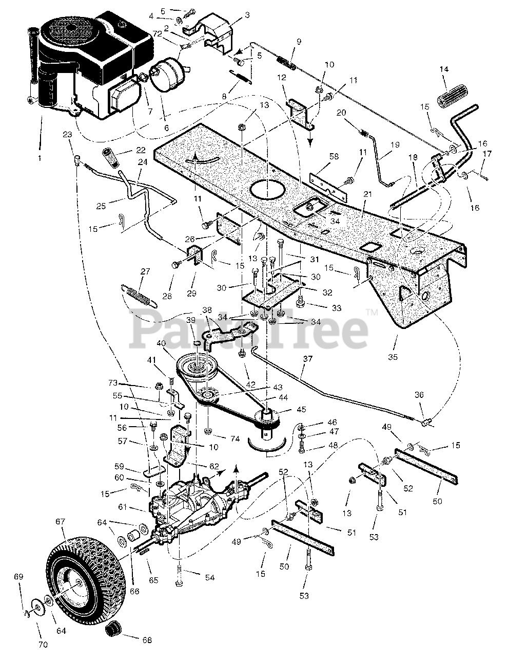 Craftsman 536.270290 - Craftsman 30" Lawn Tractor (2004) (Sears) Motion