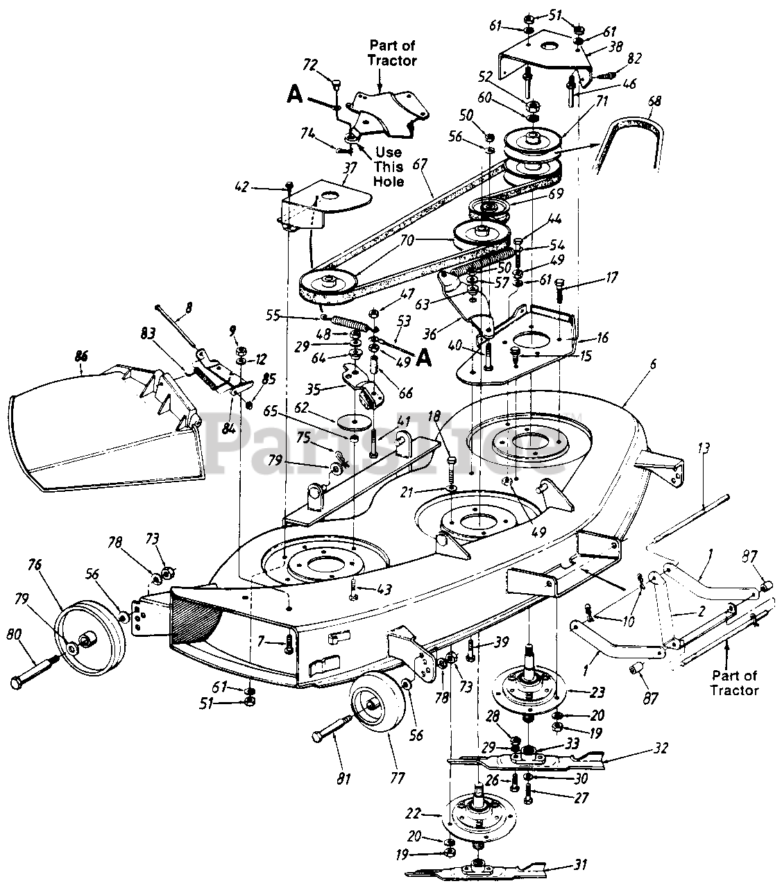 MTD 72771 (132-809H033) - MTD Lawn Tractor (1992) (Ace Hardware) 46 ...