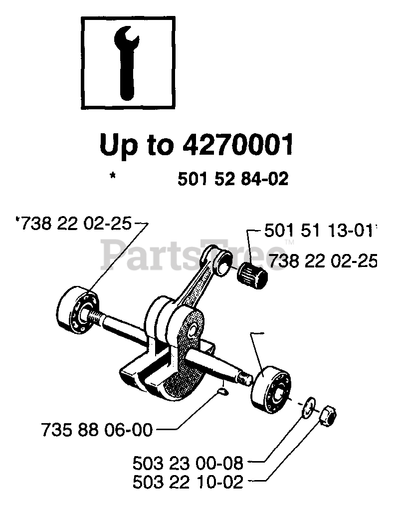 Husqvarna 272 XP Husqvarna Chainsaw (199701) Crankshaft (S/N 4270001