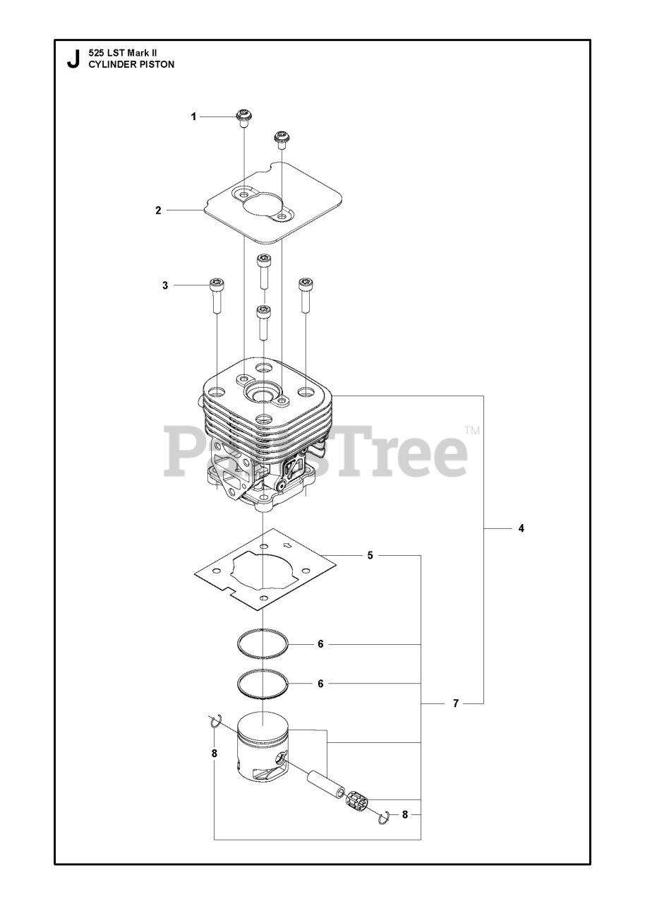 Husqvarna 525 LST Mark II Husqvarna Brush Cutter CYLINDER PISTON