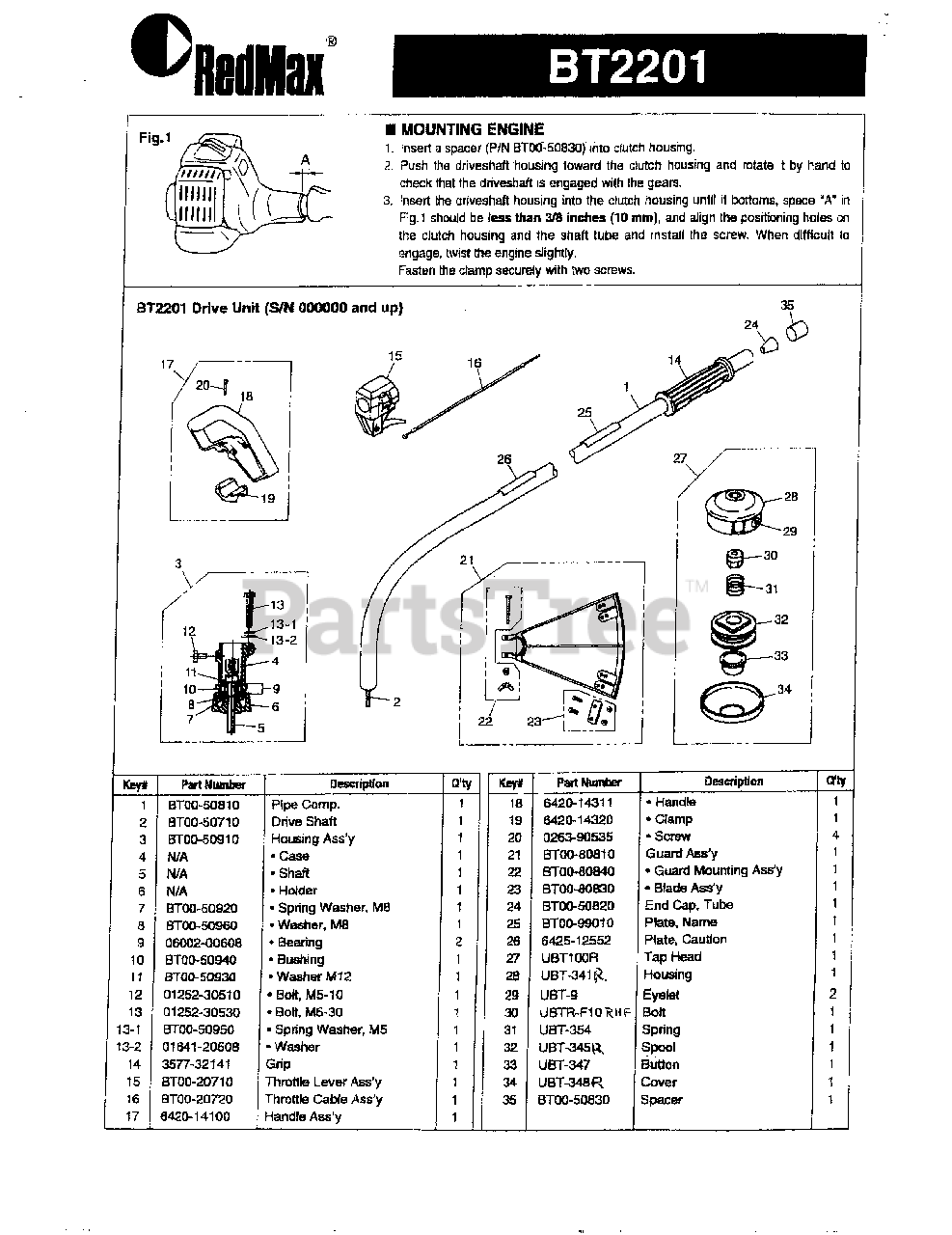 redmax brush cutter parts