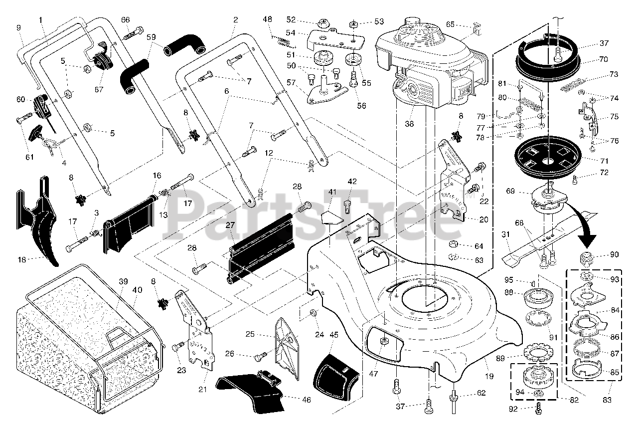 Husqvarna 5521 Bbc 961450002 00 Husqvarna 21 Walk Behind Mower