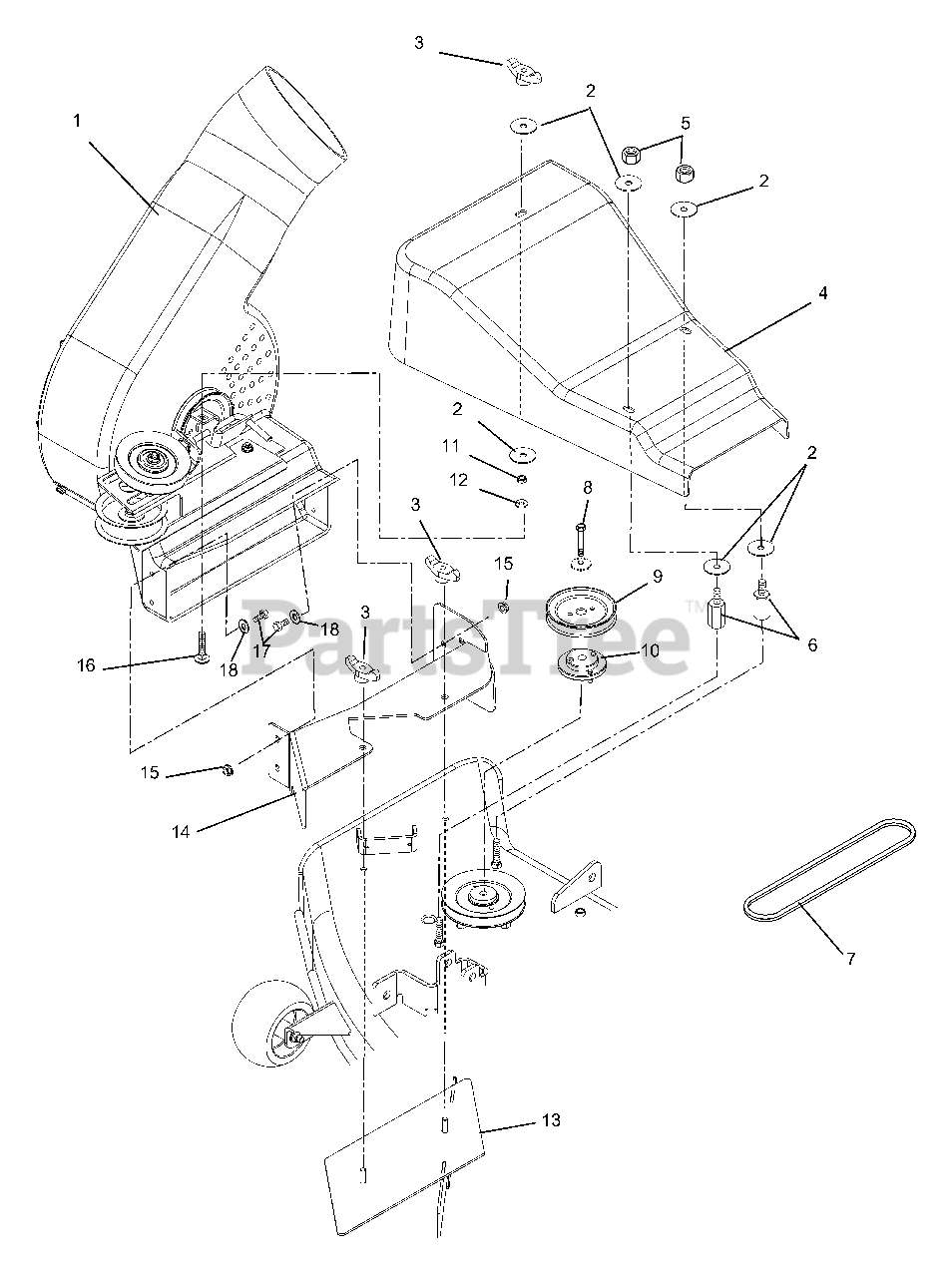 Gravely 815018 Gravely 50" HVZ Bagger (SN 000101 & Above) Blower