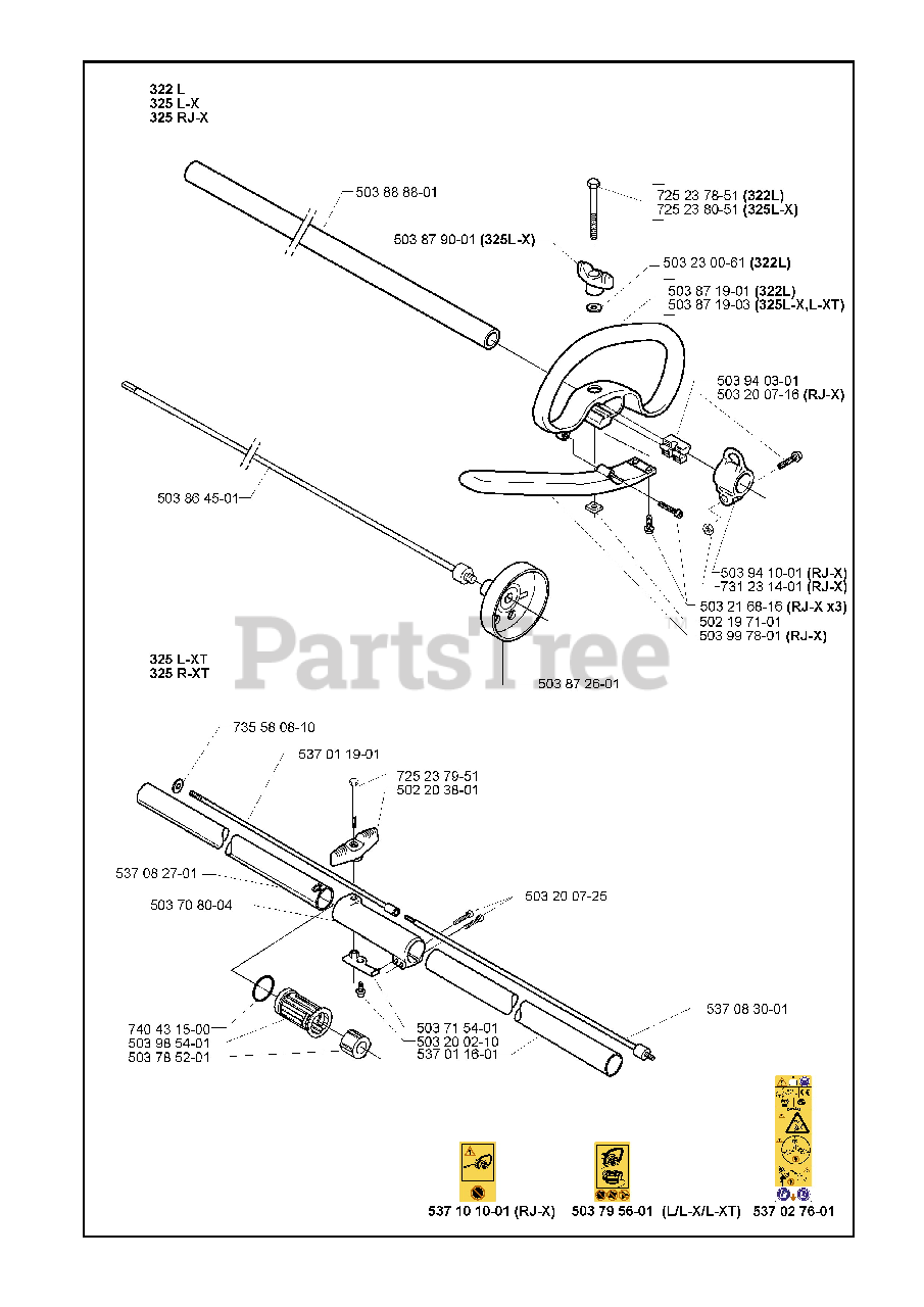Husqvarna 325 RXT Husqvarna String Trimmer (200010) Handle Parts