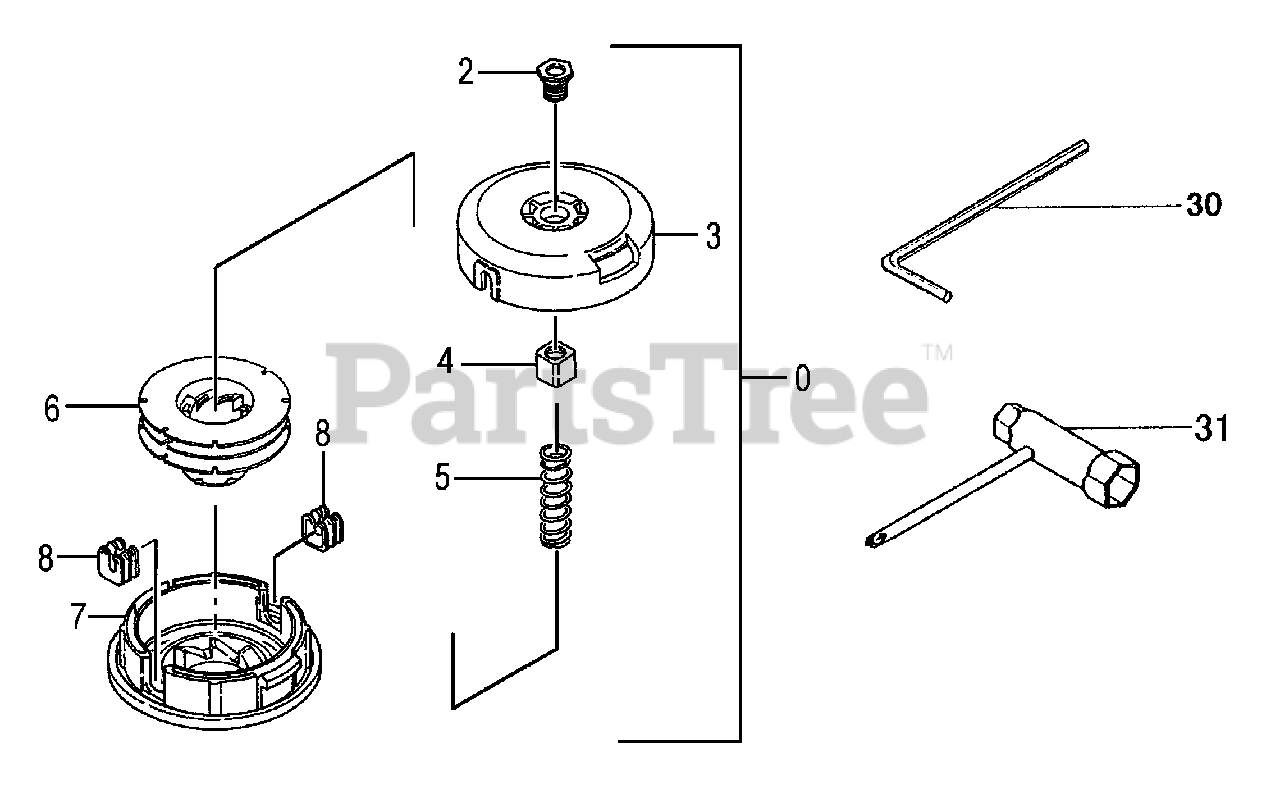 Tanaka TBC230 Tanaka String Trimmer Cutting Head & Tools Parts