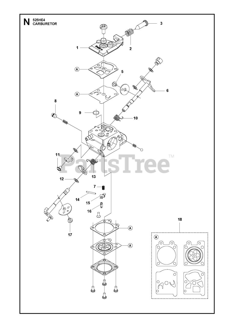 Husqvarna 525 HE 4 Husqvarna Hedge Trimmer CARBURETOR Parts Lookup