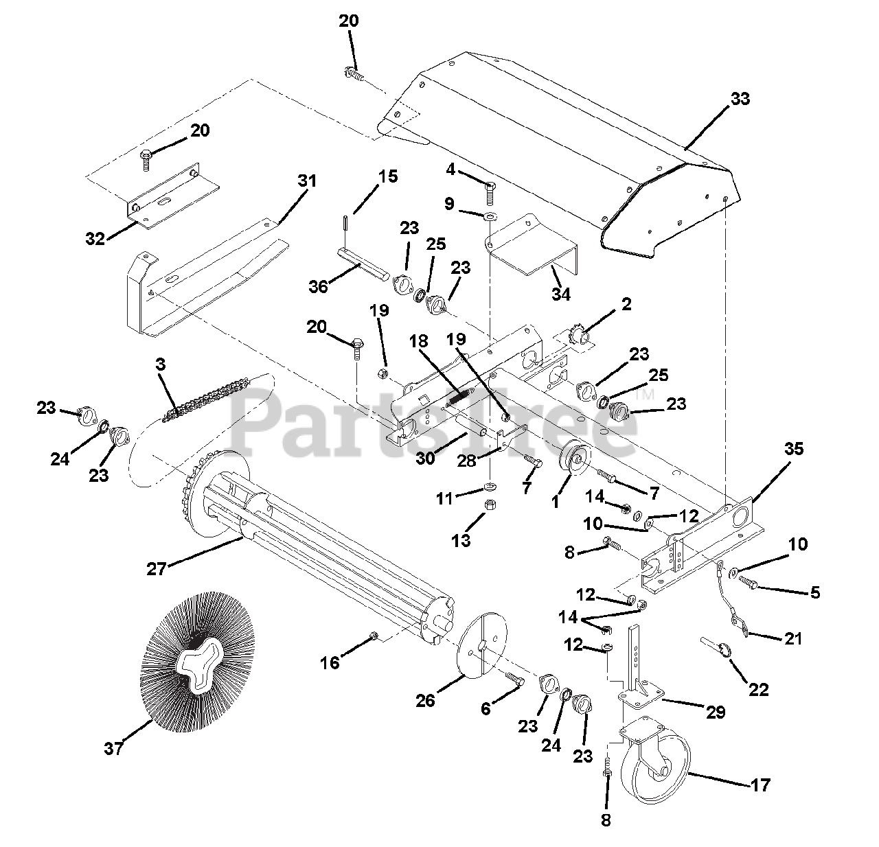 Ariens 926502 (PB 936) Ariens 36" All Seasons Power Brush, 9hp