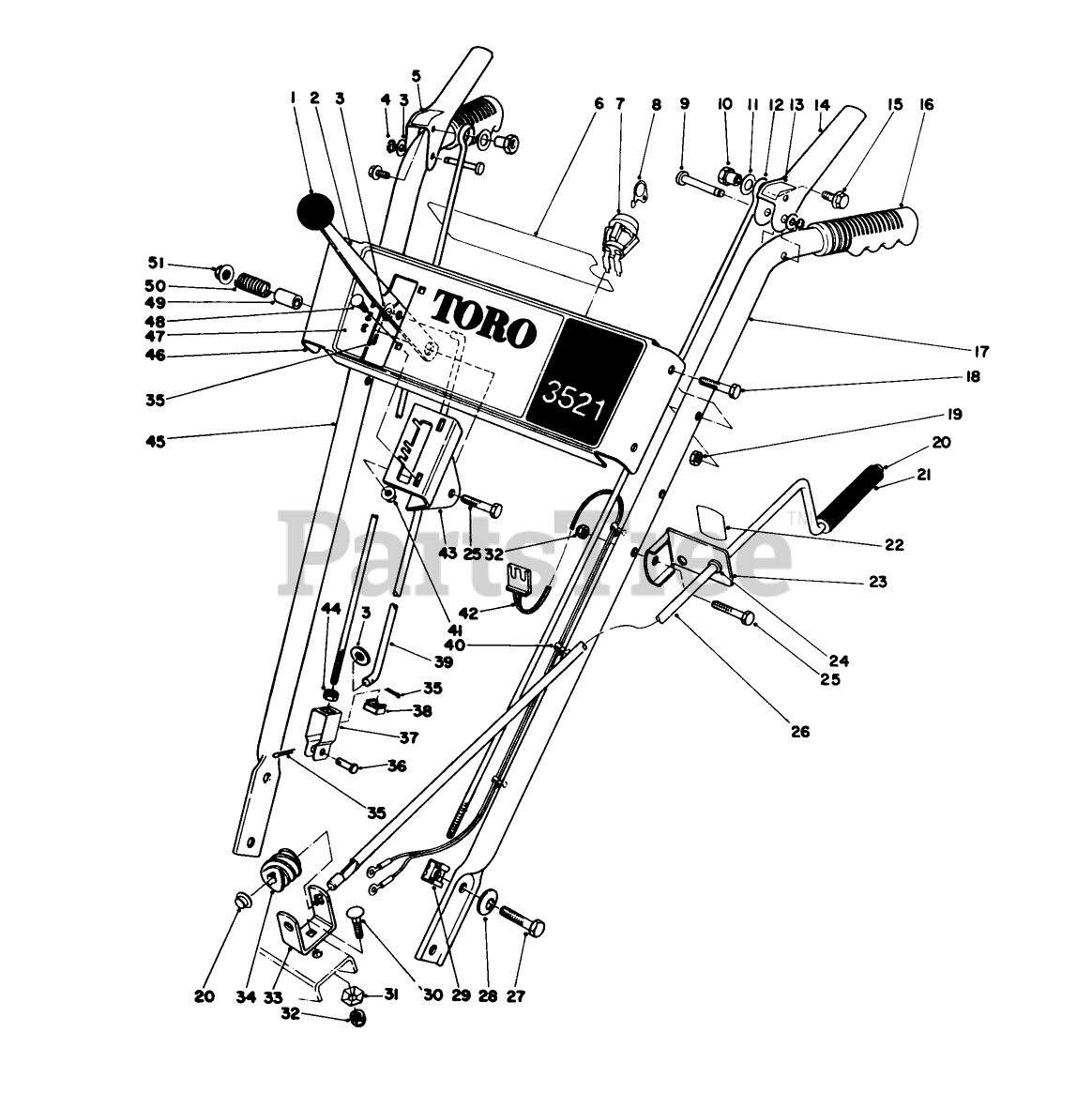 Toro 38035 (3521) - Toro Snow Thrower (SN: 007000001 - 007999999) (1987