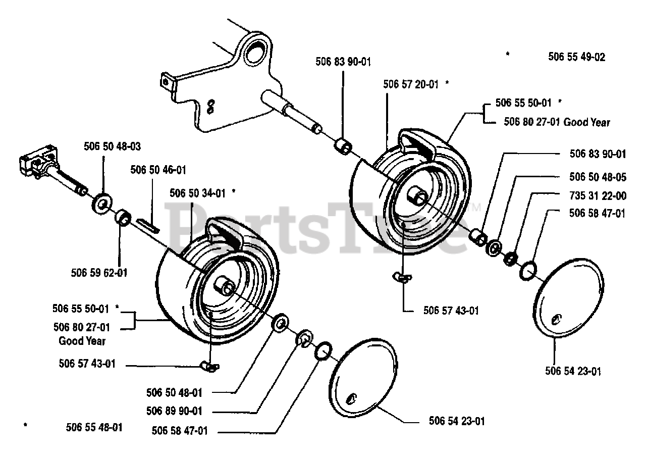 Husqvarna mower front wheel hotsell