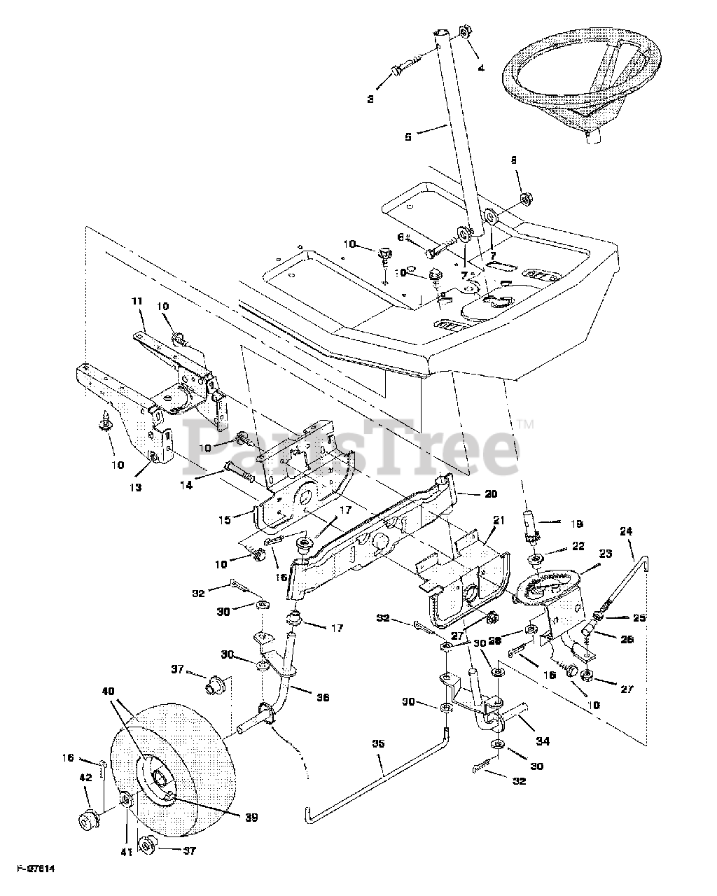 Murray 30560E Murray 30" RearEngine Riding Mower (1997) Steering