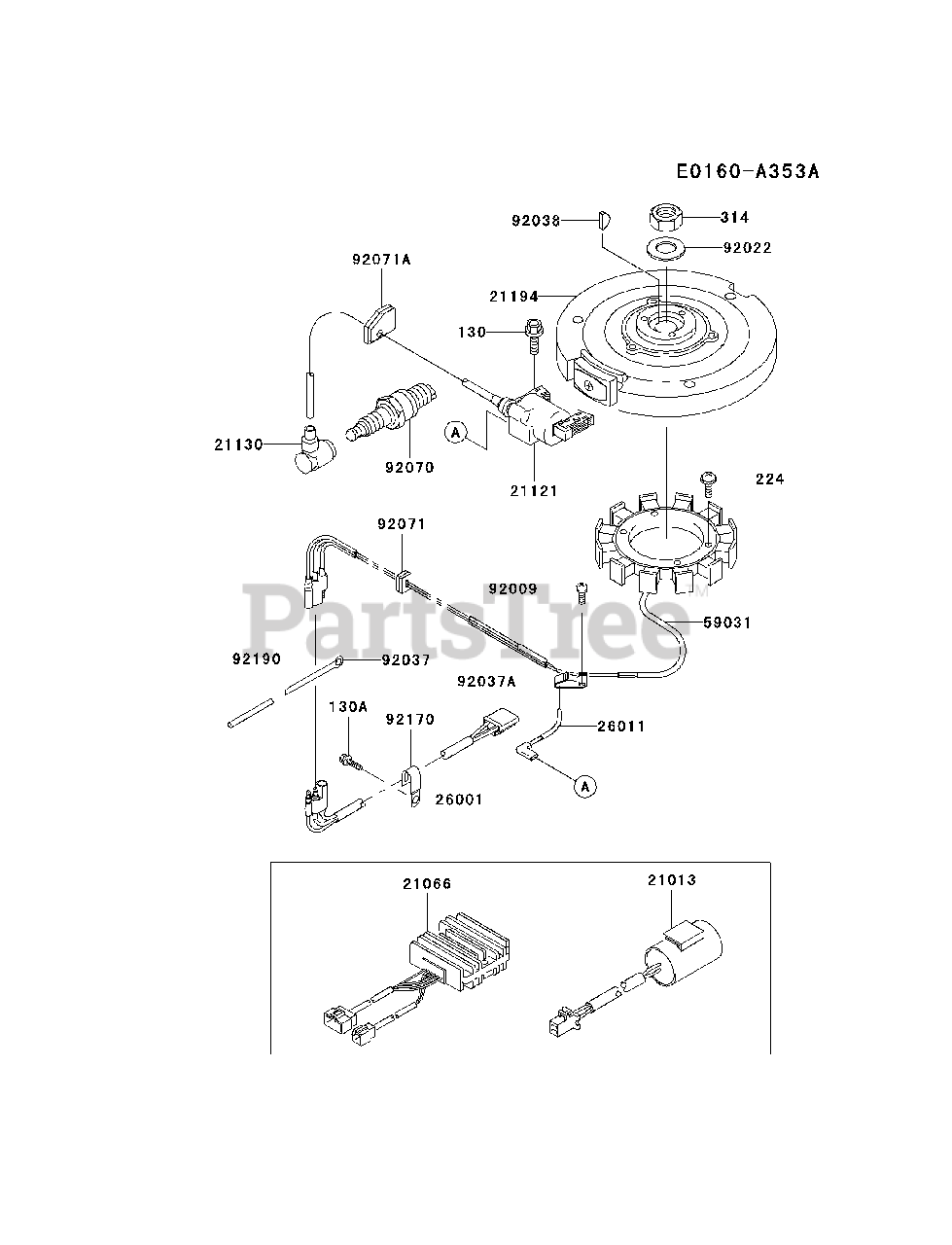 Kawasaki Fc290v As16 Kawasaki Engine Electric Equipment Parts Lookup With Diagrams Partstree