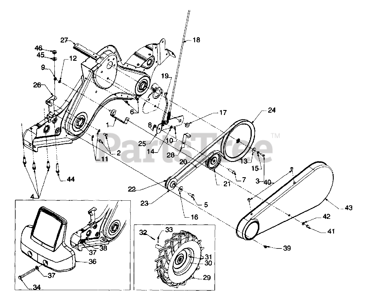Cub Cadet RT65 (21A458B100) Cub Cadet RearTine Tiller (2000) Drive