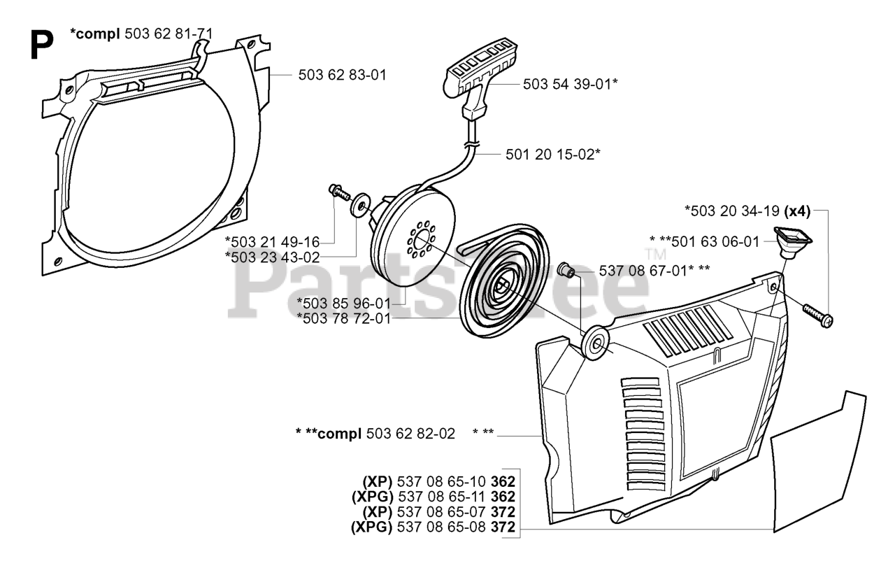 Husqvarna 372 XP/XPG Husqvarna Chainsaw (SN 20034000001