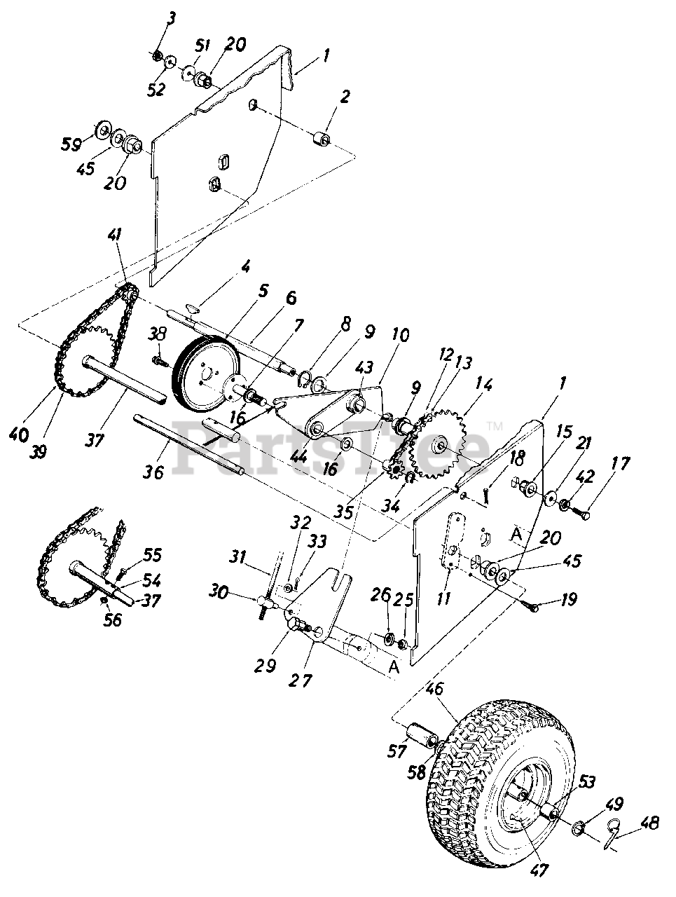 MTD 310355 - MTD Snow Thrower (1990) Snow Parts Lookup with Diagrams