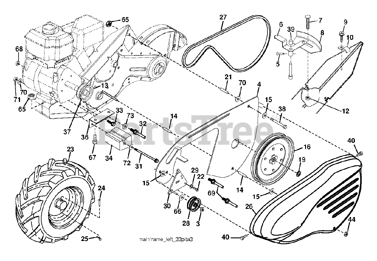 Husqvarna Rear Tine Tiller Parts Diagram