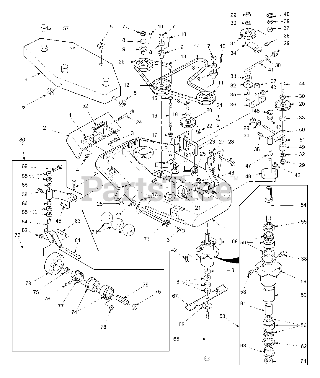 Scag mower online deck parts