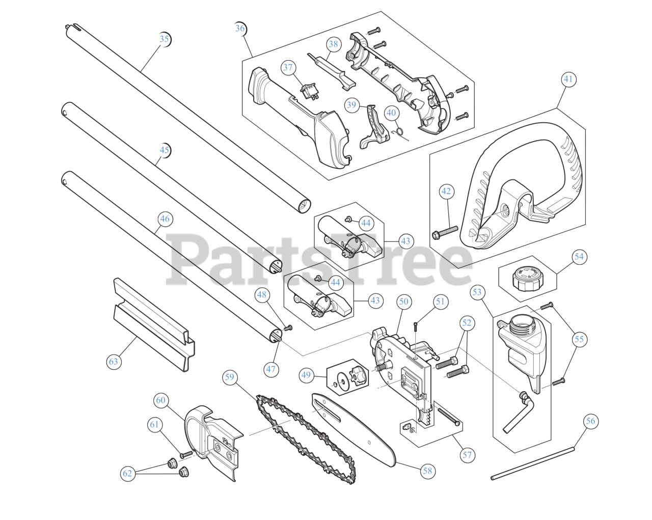 Remington RM 2599 (41CDPS1C983) Remington Pole Saw General Assembly