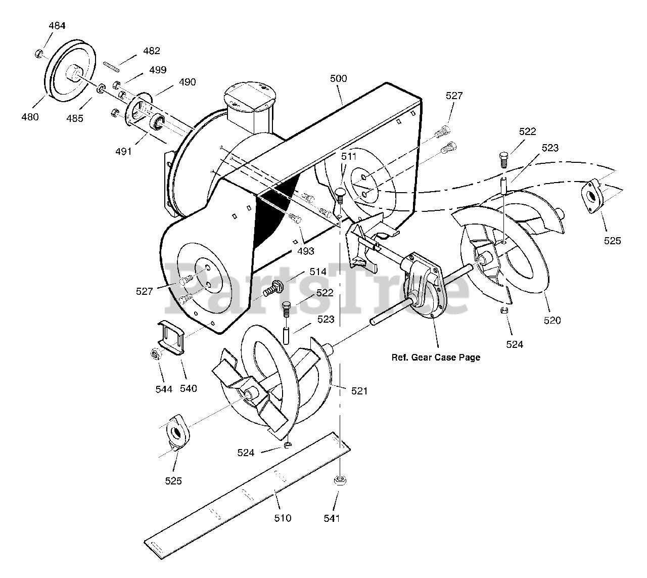 Murray 627809x5B - Murray 27" Snow Thrower (2003) Auger Housing Parts ...