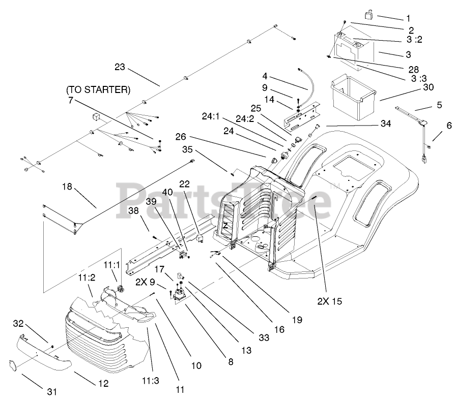 Toro 71227 (1638 HXL) Toro Lawn Tractor (SN 210000001 210999999