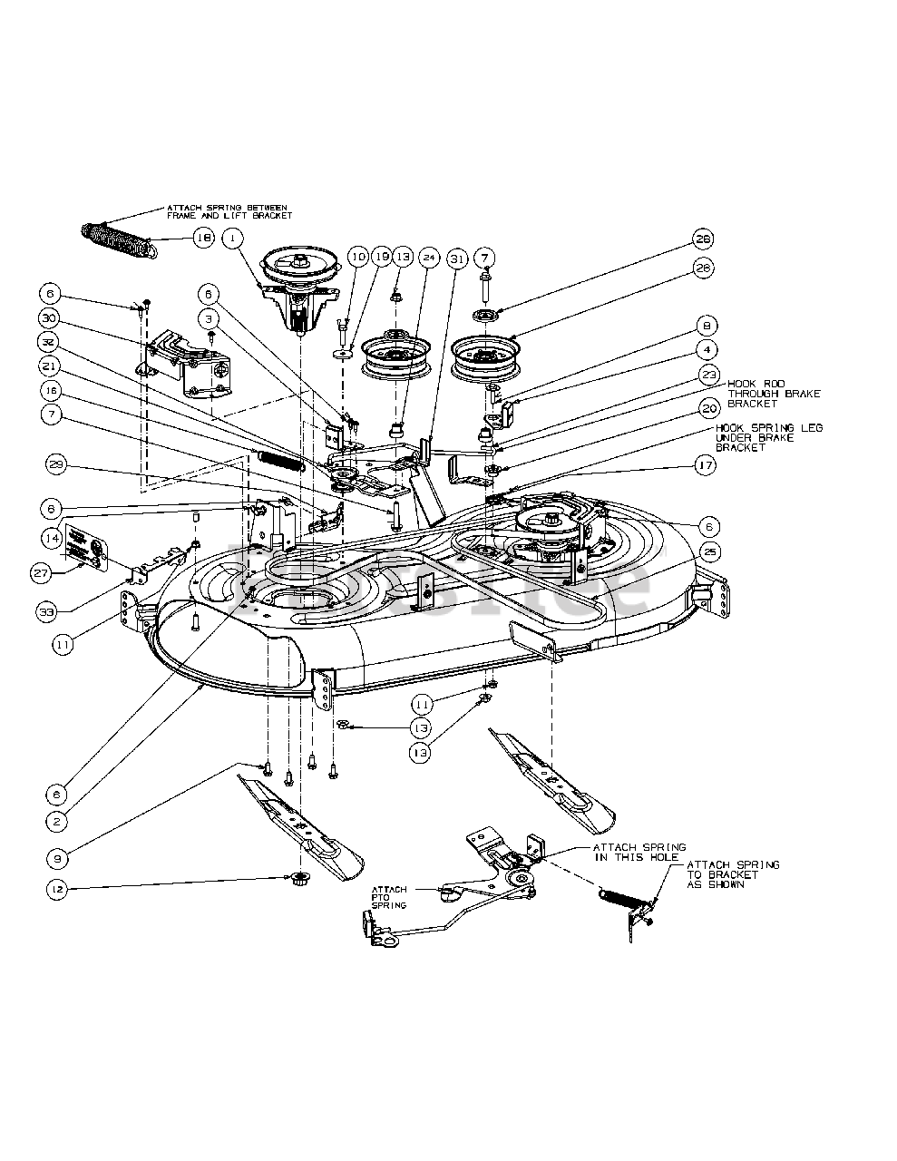 Cub Cadet Riding Mower Deck Diagrams