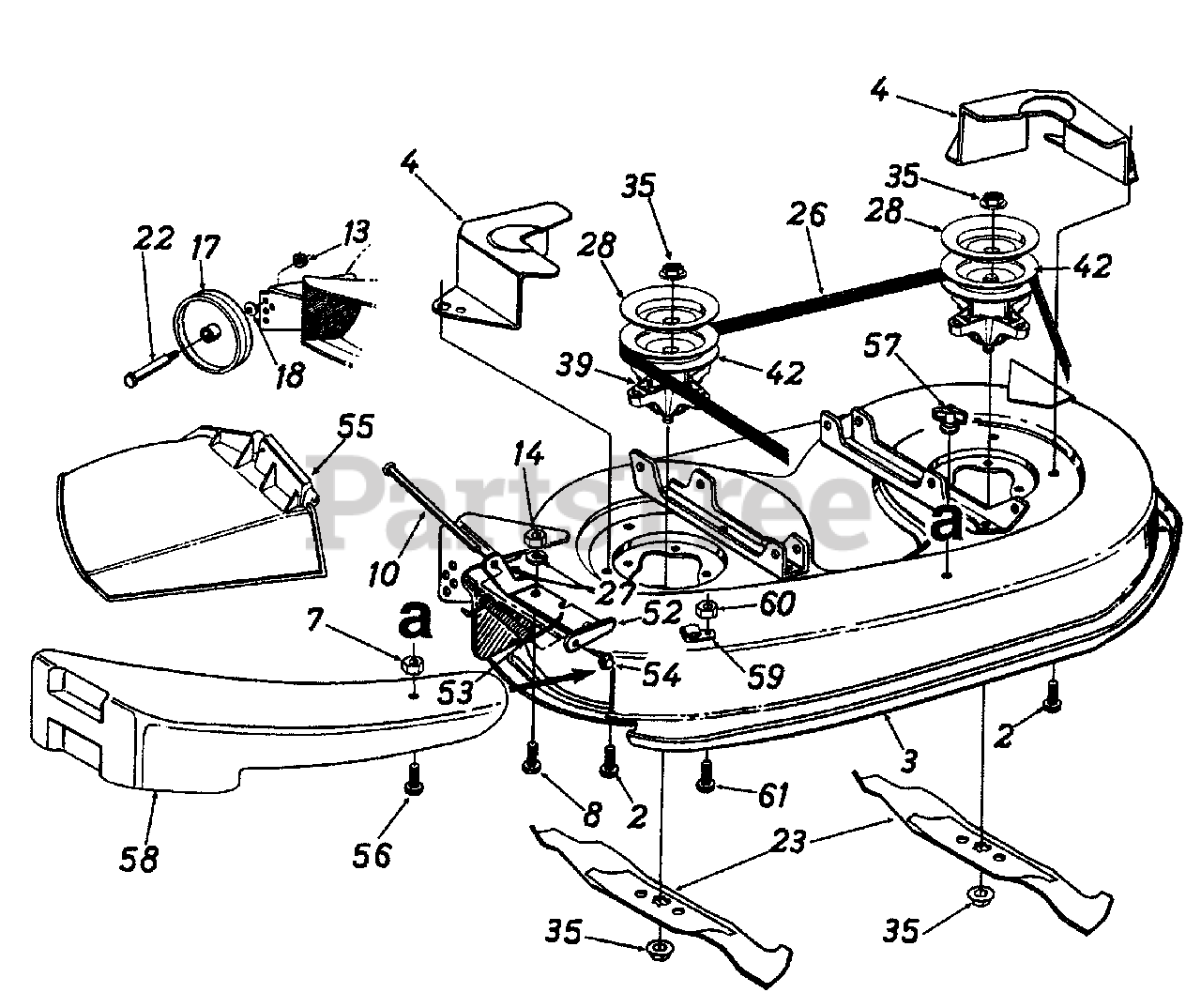 Huskee 13A5450F131 Huskee Lawn Tractor 1997 Tractor Supply Deck Assembly star blade Parts Lookup with Diagrams PartsTree