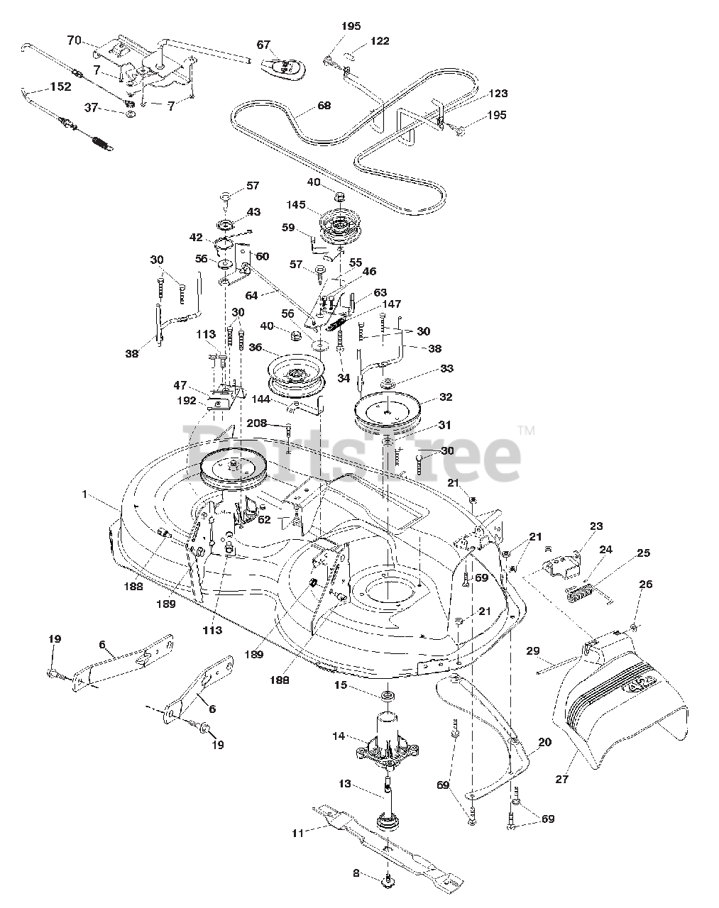 Ariens 936079 (960480045-00) - Ariens 42" Lawn Tractor, Gear Mower Deck