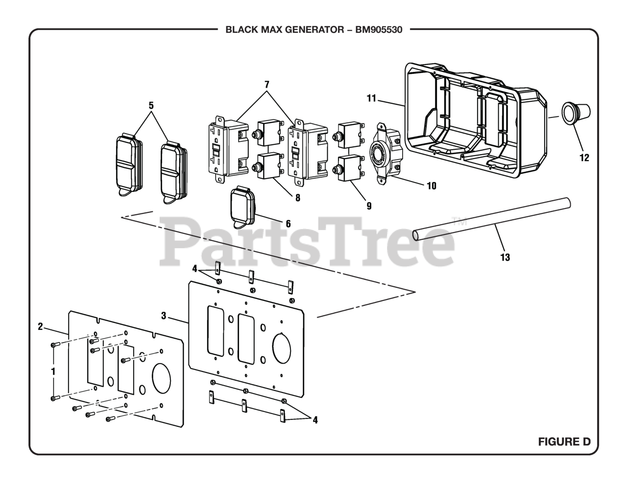 Black Max BM 905530 (099930634) Black Max 5500 Watt Generator, Rev 01