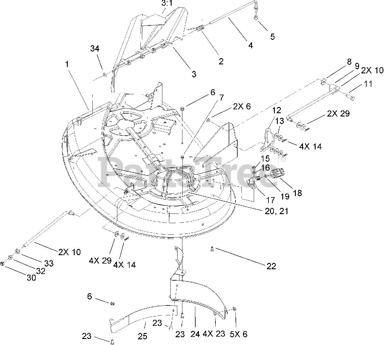Lawn Boy 81230 Z 320 H Lawn Boy Precision Zero Turn Mower SN 250000001 250999999 2005 38IN DECK ASSEMBLY Parts Lookup with Diagrams PartsTree