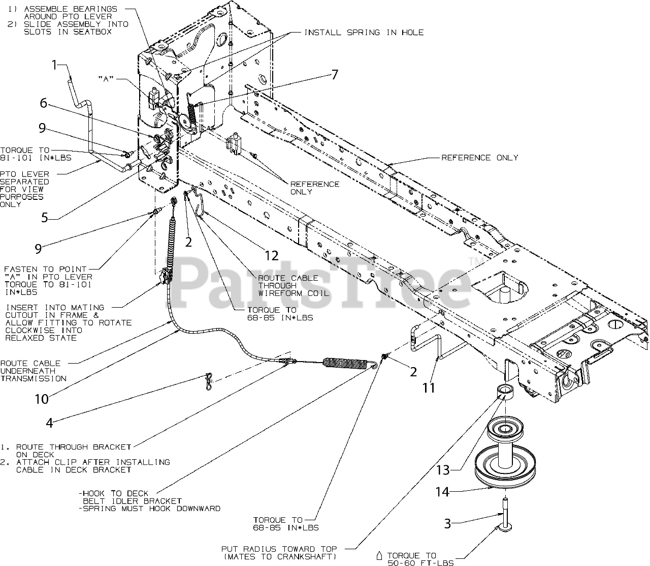 Craftsman 247.273330 13ATA1ZT099 Craftsman T3100 Lawn Tractor 2018 Manual PTO Parts Lookup with Diagrams PartsTree