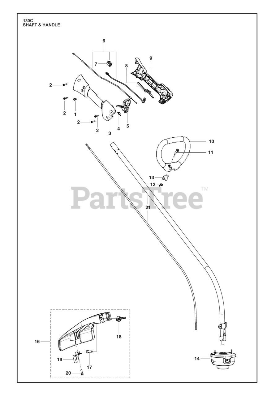 Husqvarna 130 C Husqvarna String Trimmer SHAFT & HANDLE Parts Lookup with Diagrams PartsTree