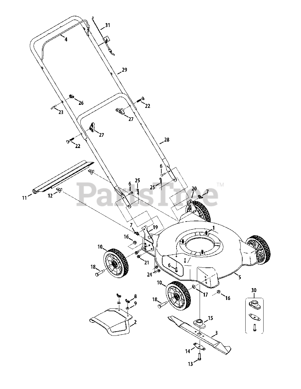 MTD 11A02BT706 MTD WalkBehind Mower (2015) General Assembly Parts
