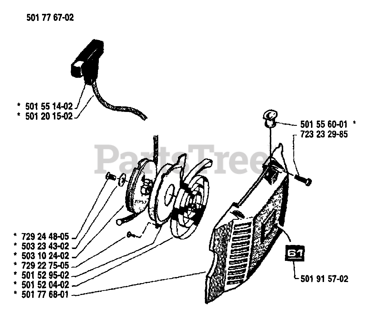 Husqvarna 61 Husqvarna Chainsaw (198806) Starter Assembly Parts