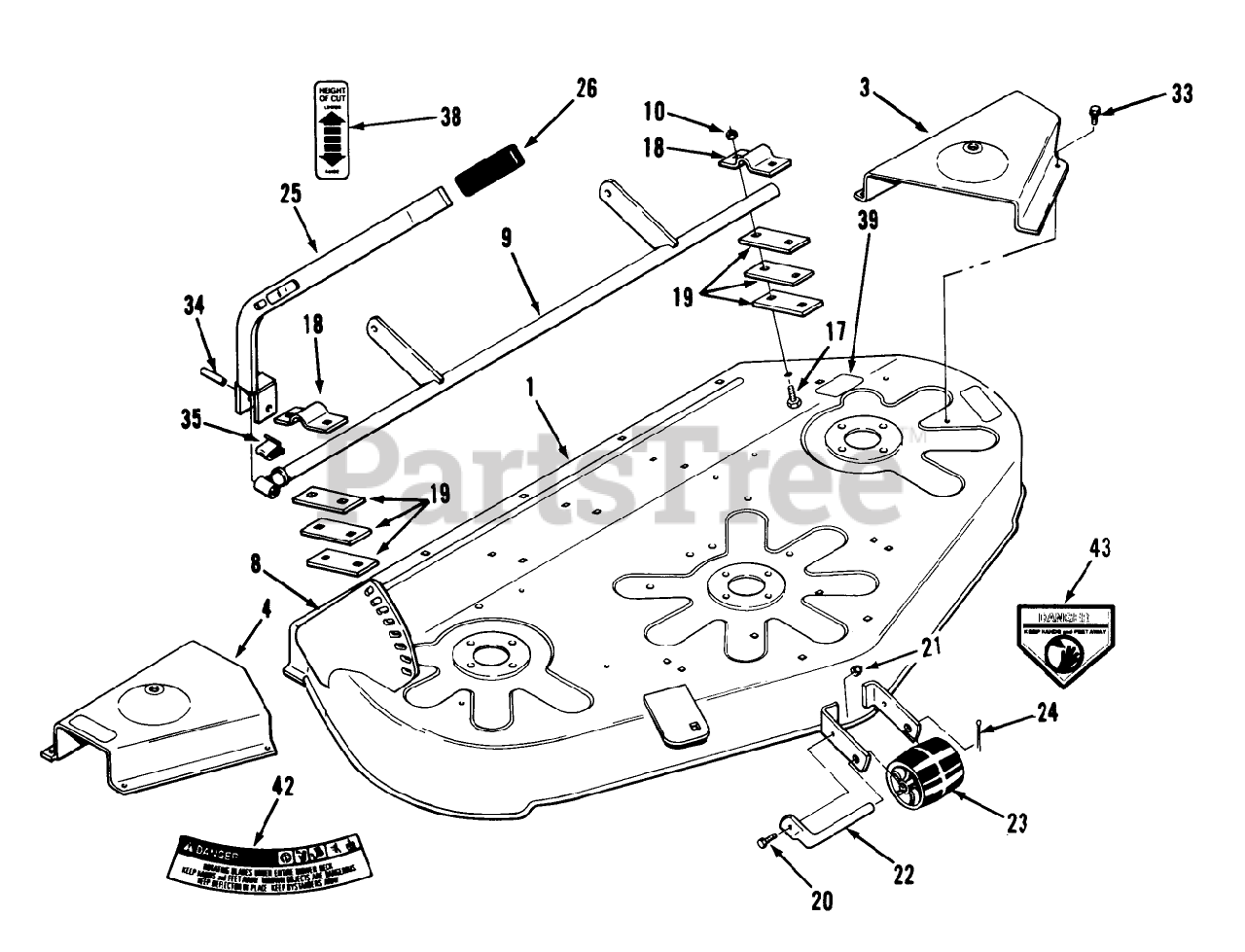 Toro mower on sale deck parts