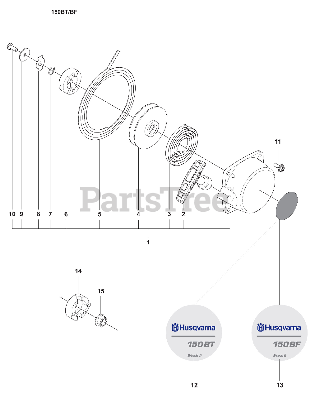 Husqvarna 150 BT - Husqvarna Backpack Blower (2008-10) Starter Parts